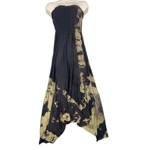 Lemuria by Kiuney Srl Strapless Jumpsuit Small Harem Baggy Lagenlook Bohemian